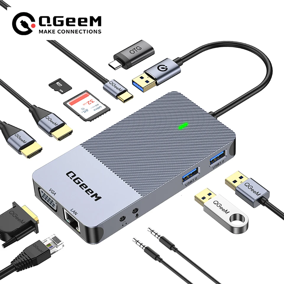 Smart Home Hub 2 - QGeeM USB 3.0 Docking Station, Triple