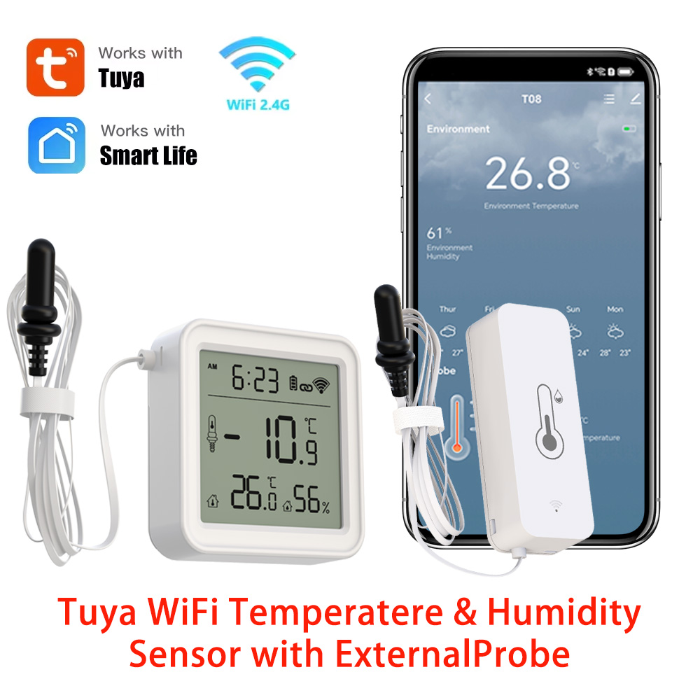 Wifi Thermostat - Tuya WiFi Temperature Humidity Sensor with