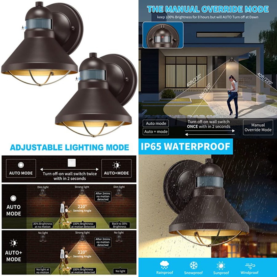 2 Pack Motion Sensor Outdoor L - đánh giá và giá Motion Sensor Light