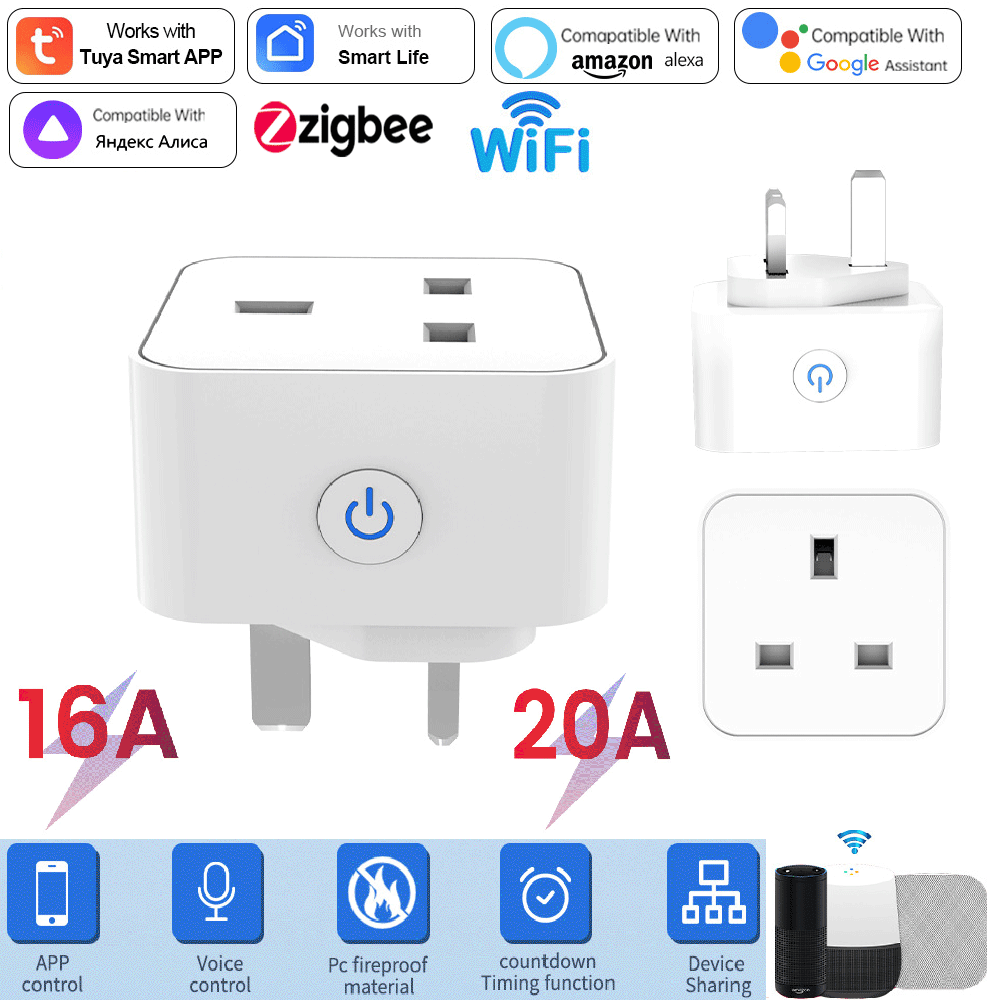Tuya Smart Socket 16A/20A WiFi - đánh giá và giá Smart Wall Socket