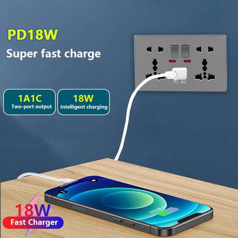 Depoguye Bắc Âu Xám Bạc Anh Tr - đánh giá và giá Smart Wall Socket