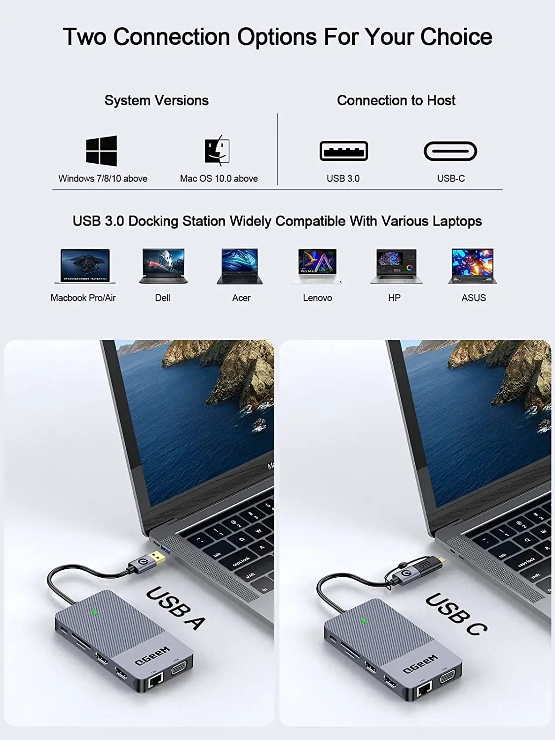QGeeM USB 3.0 Docking Station, - đánh giá và giá Smart Home Hub 2