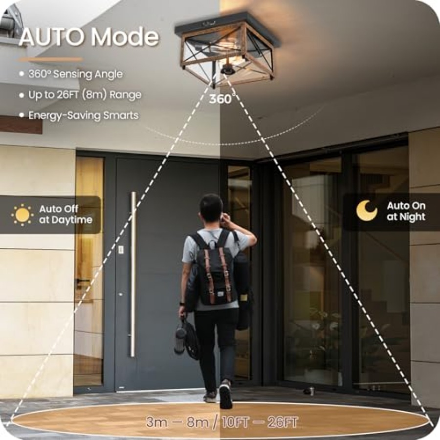 Outdoor Ceiling Light with Mot - đánh giá và giá Motion Sensor Light