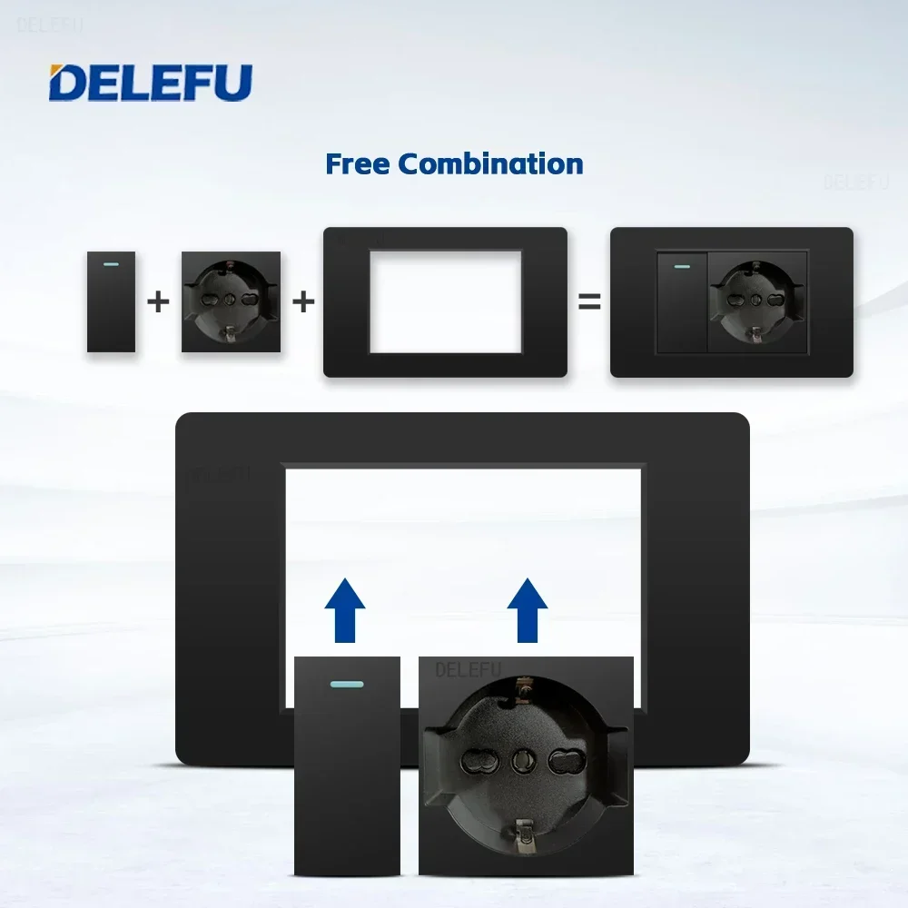 DELEFU Black Retardant PC Ital - đánh giá và giá Smart Wall Socket