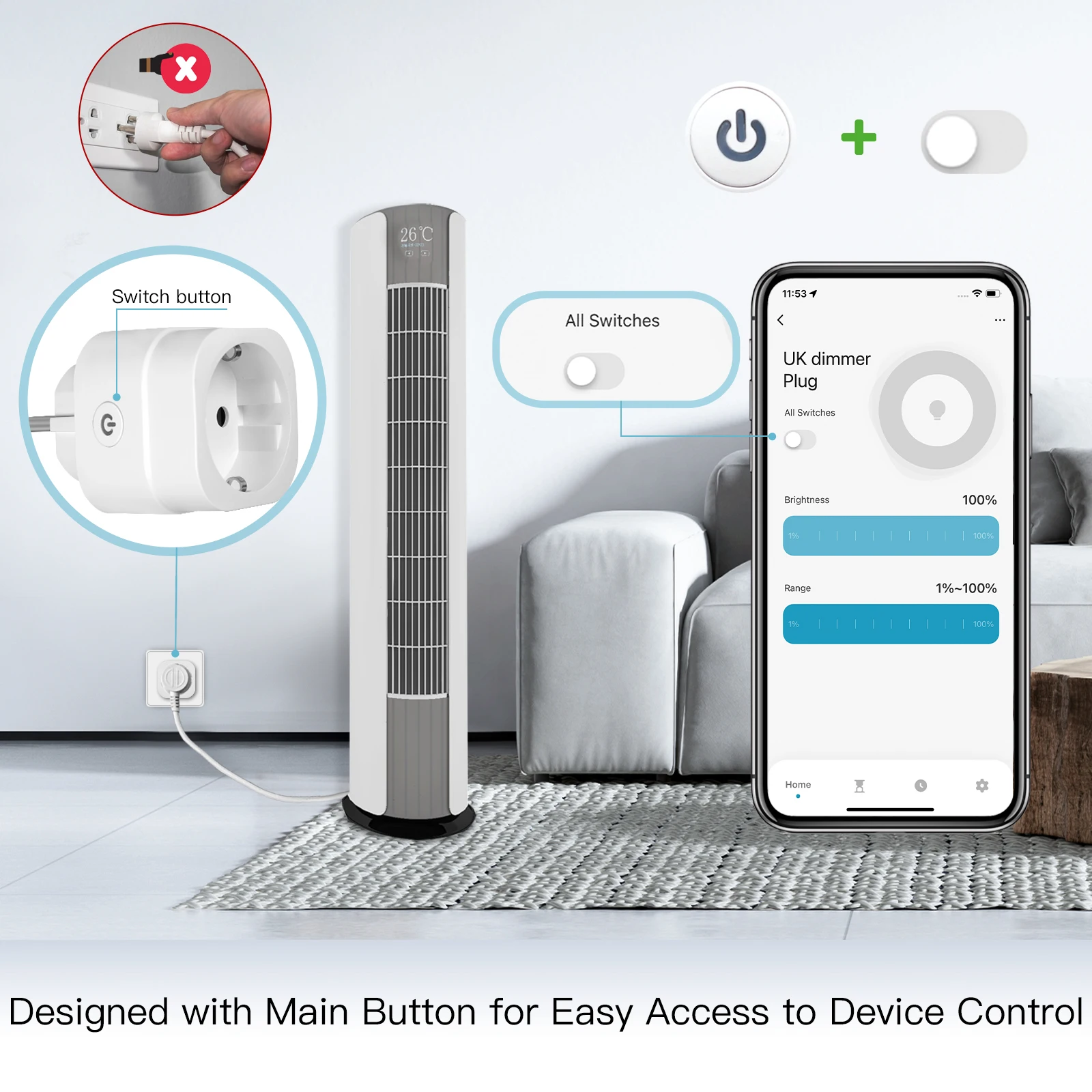 MOES Tuya WiFi Smart Plug Dimm - đánh giá và giá Smart Wall Socket