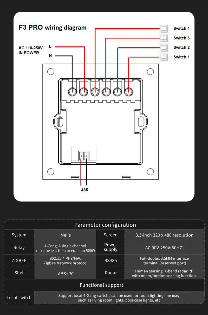F3 Pro 3.5 Inch IPS Touch Pane - đánh giá và giá Smart Home Touchscreen Control Panel
